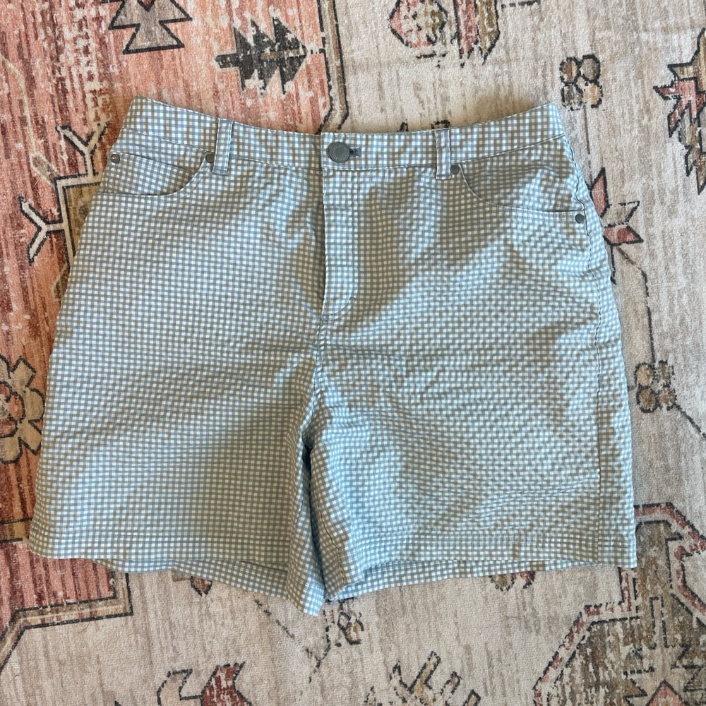 Blue and White Gingham Shorts